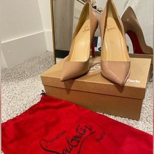 Christian Louboutin Pigalle 100 mm Patent Leather Nude Pumps